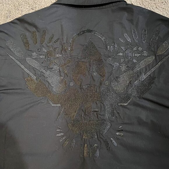 ARTFUL DODGER Men's Black Embroidered Streetwear Button Front Shirt - EUC - 4XL - Picture 10 of 16